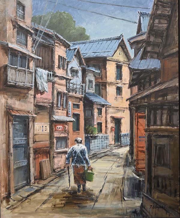 2023年4月　第71回 光陽展　委員　小田柿 寿郎　裏通り　（油）　F100